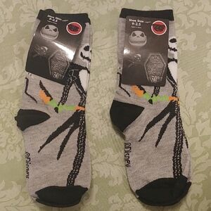 Disney Gray and Black Jack Skellington Socks